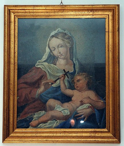 9HT0054a.jpg - Ambito siciliano, Madonna col Bambino, dipinto olio su tela, sec. XVIII